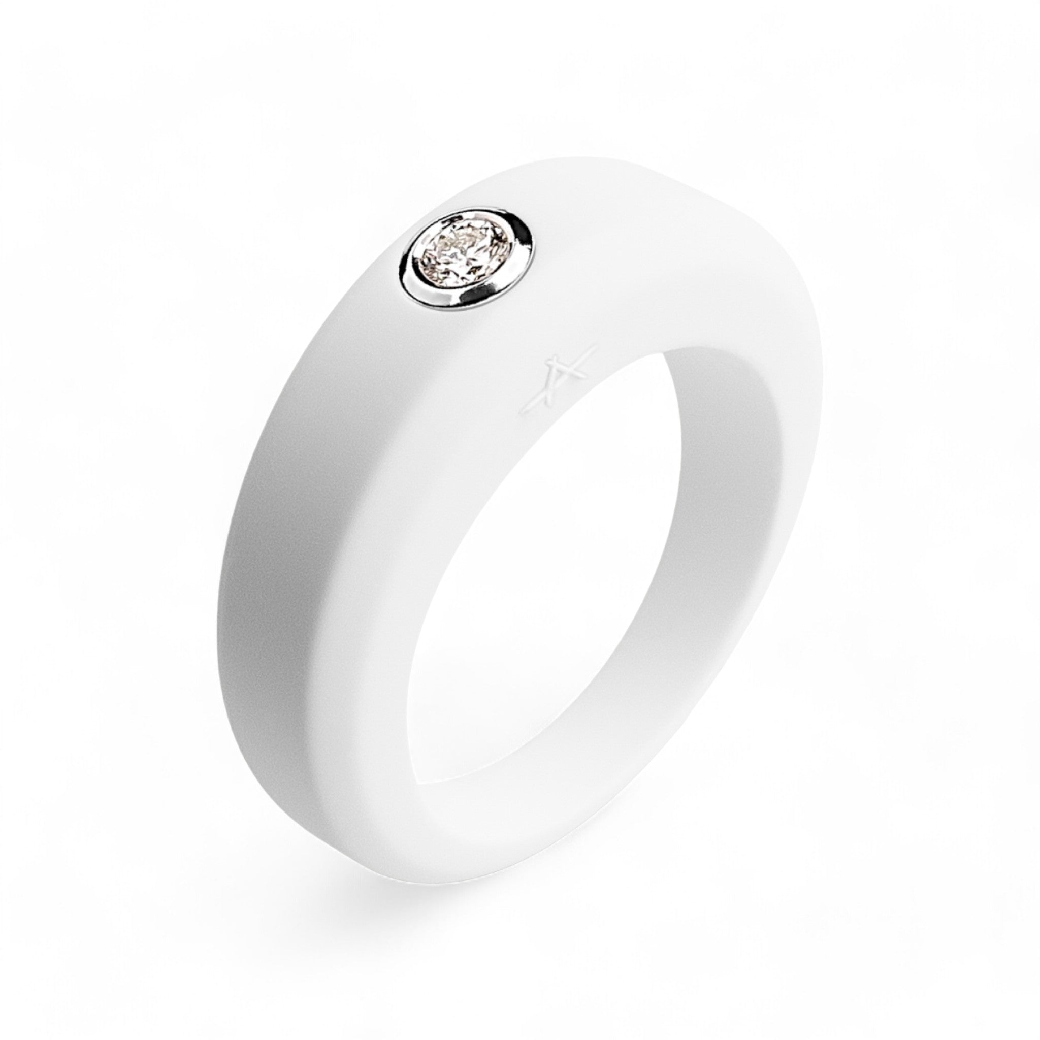 Bague blanche en silicone