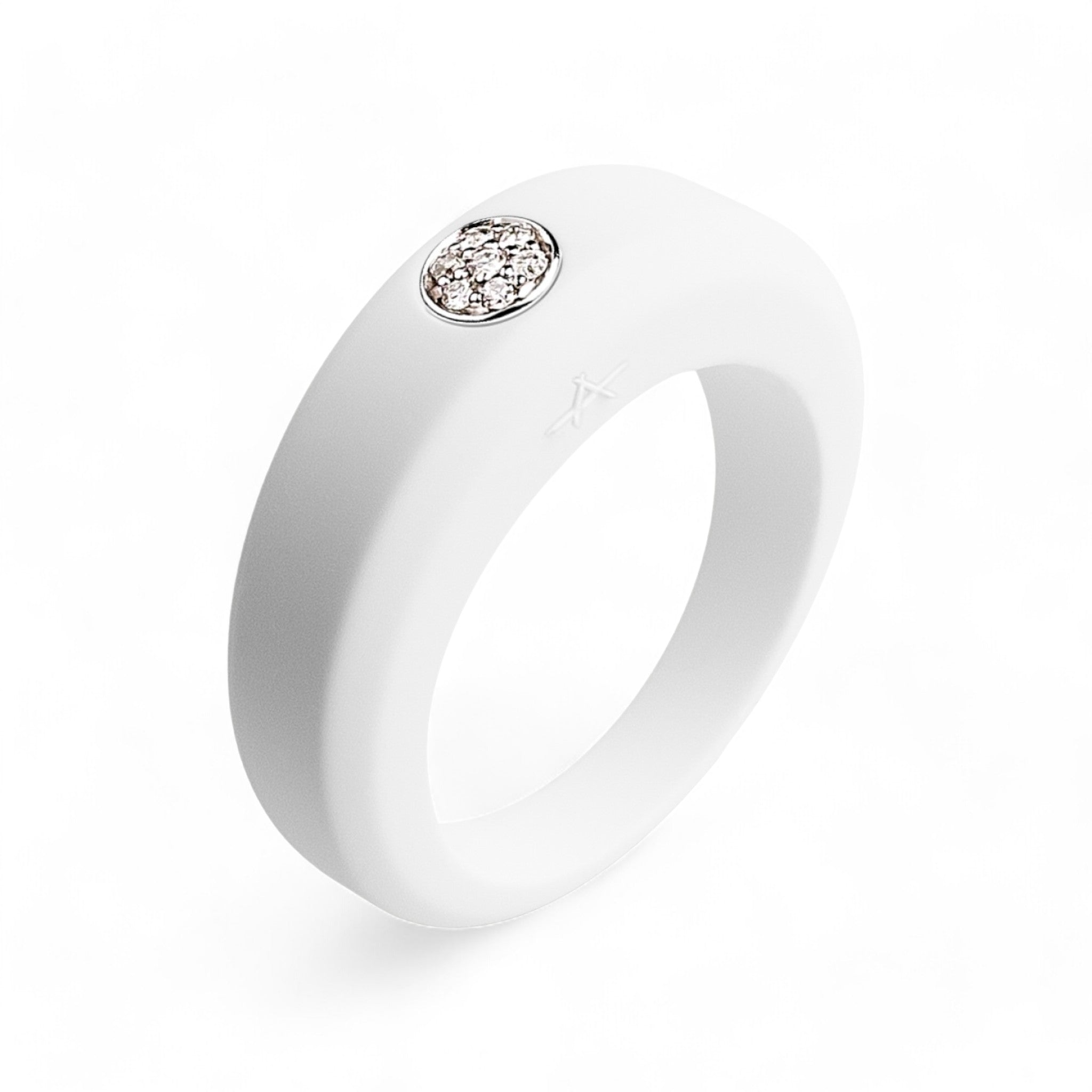 Bague blanche en silicone