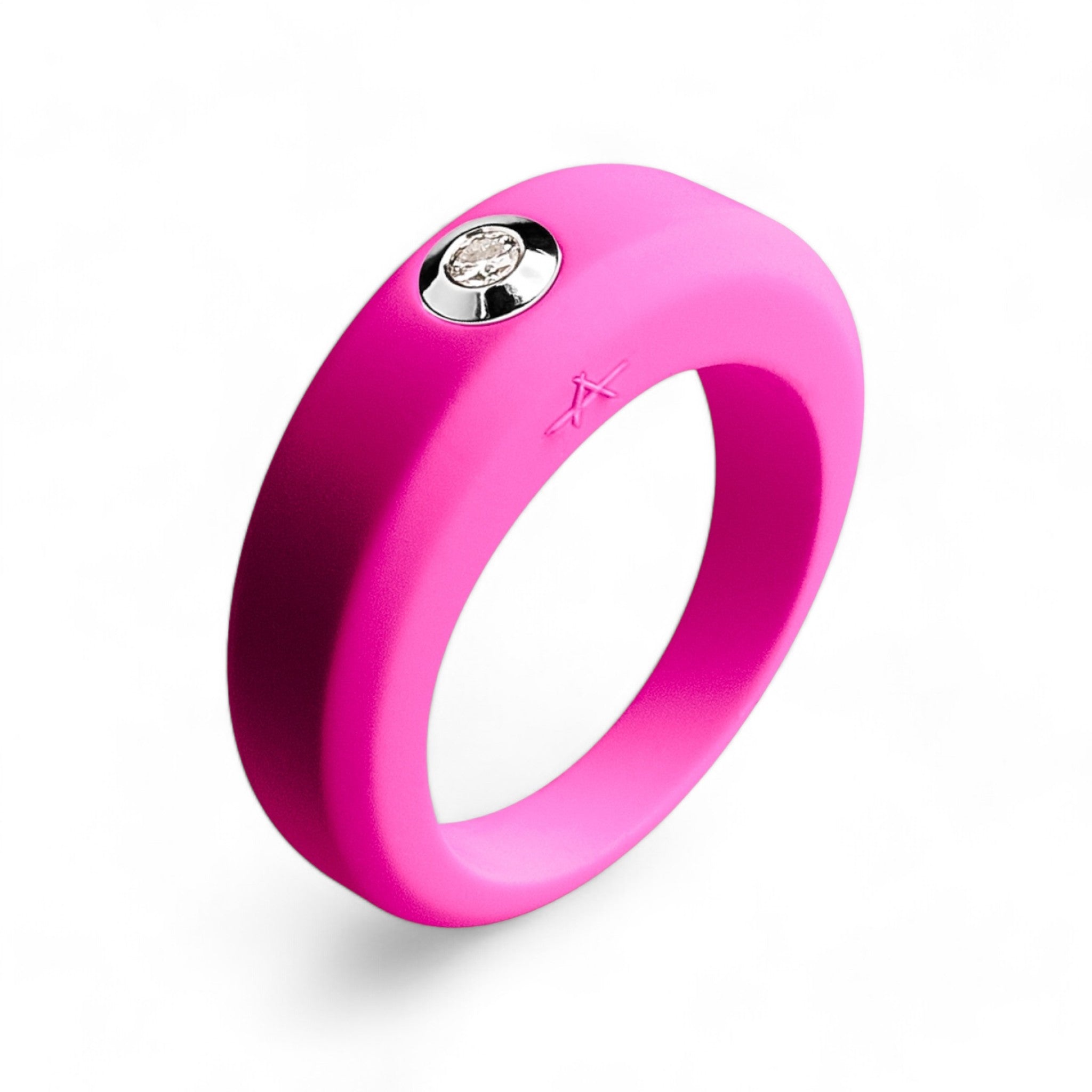 Bague fuschia en silicone