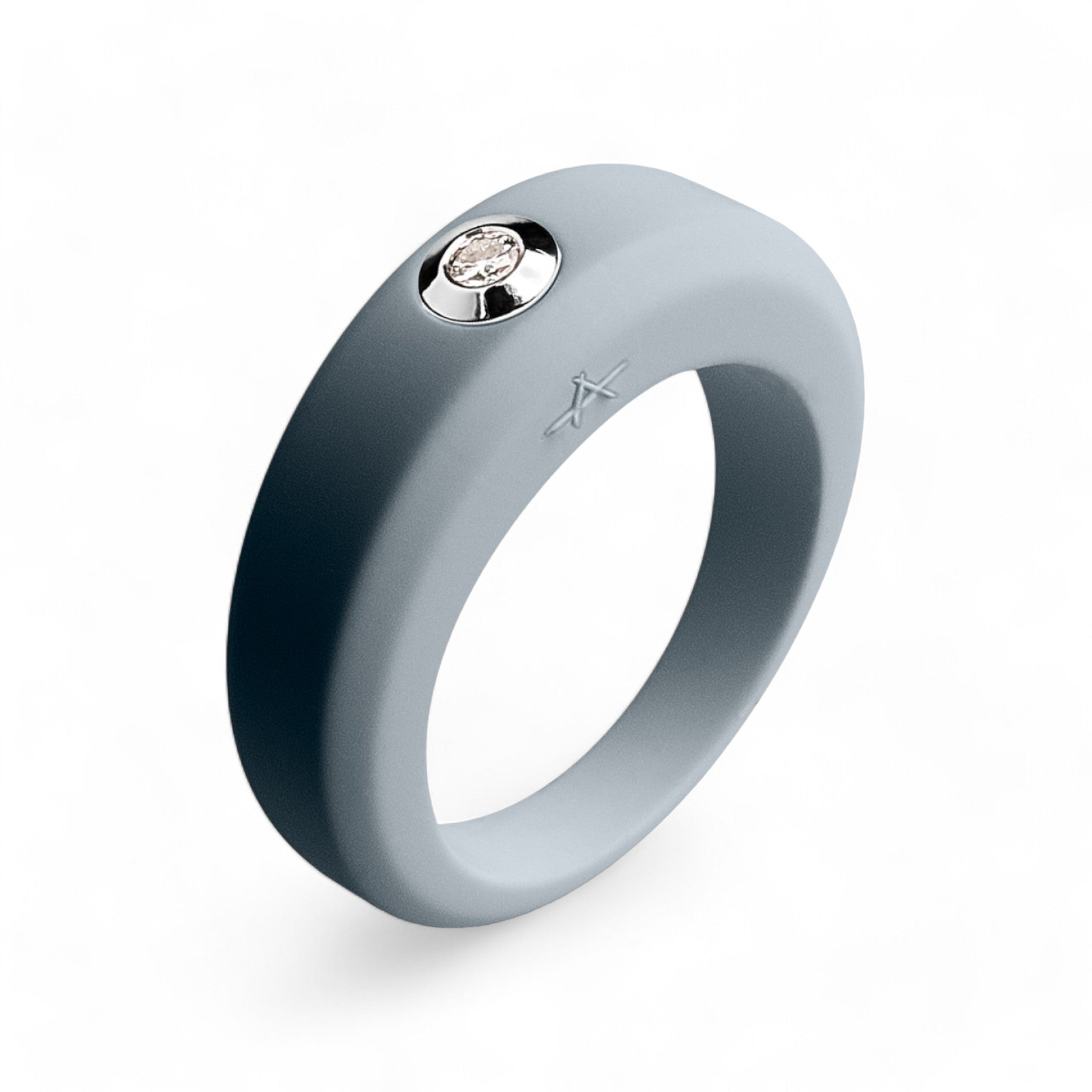 Bague grise en silicone