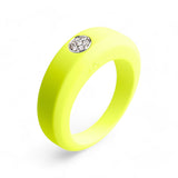 Bague jaune fluo en silicone