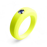 Bague jaune fluo en silicone