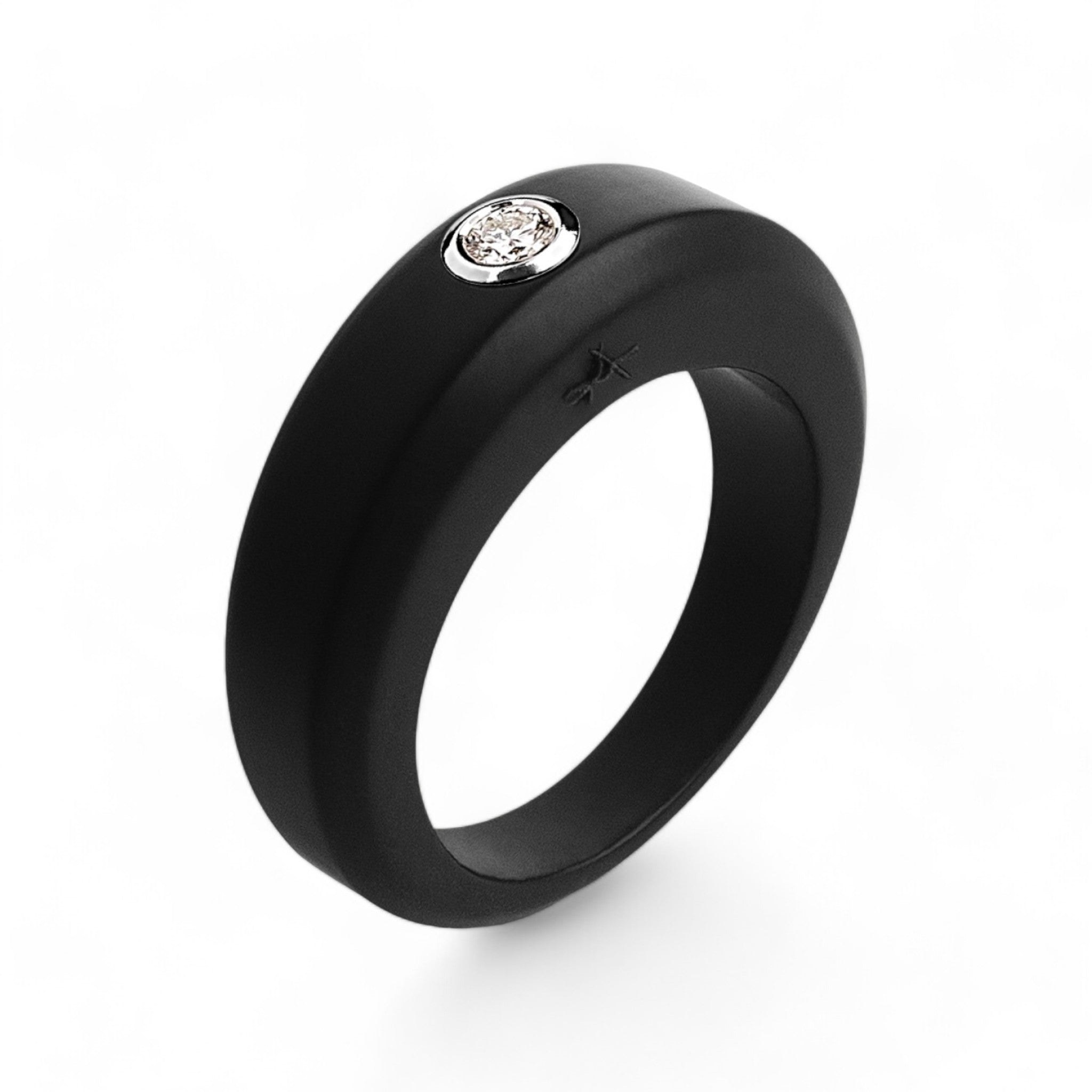 Bague noire en silicone