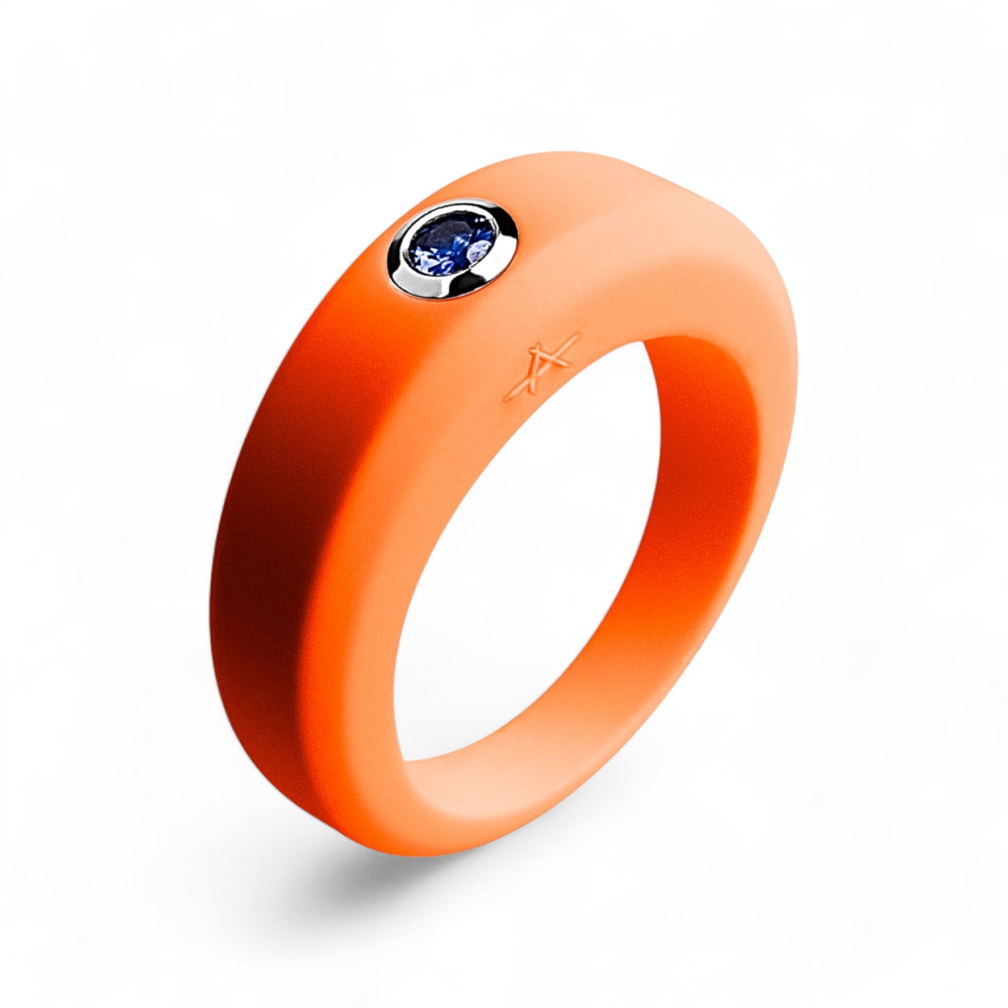 Bague orange en silicone