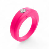 Bague rose fluo en silicone