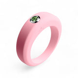 Bague rosé poudré en silicone