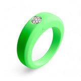 Bague verte fluo en silicone